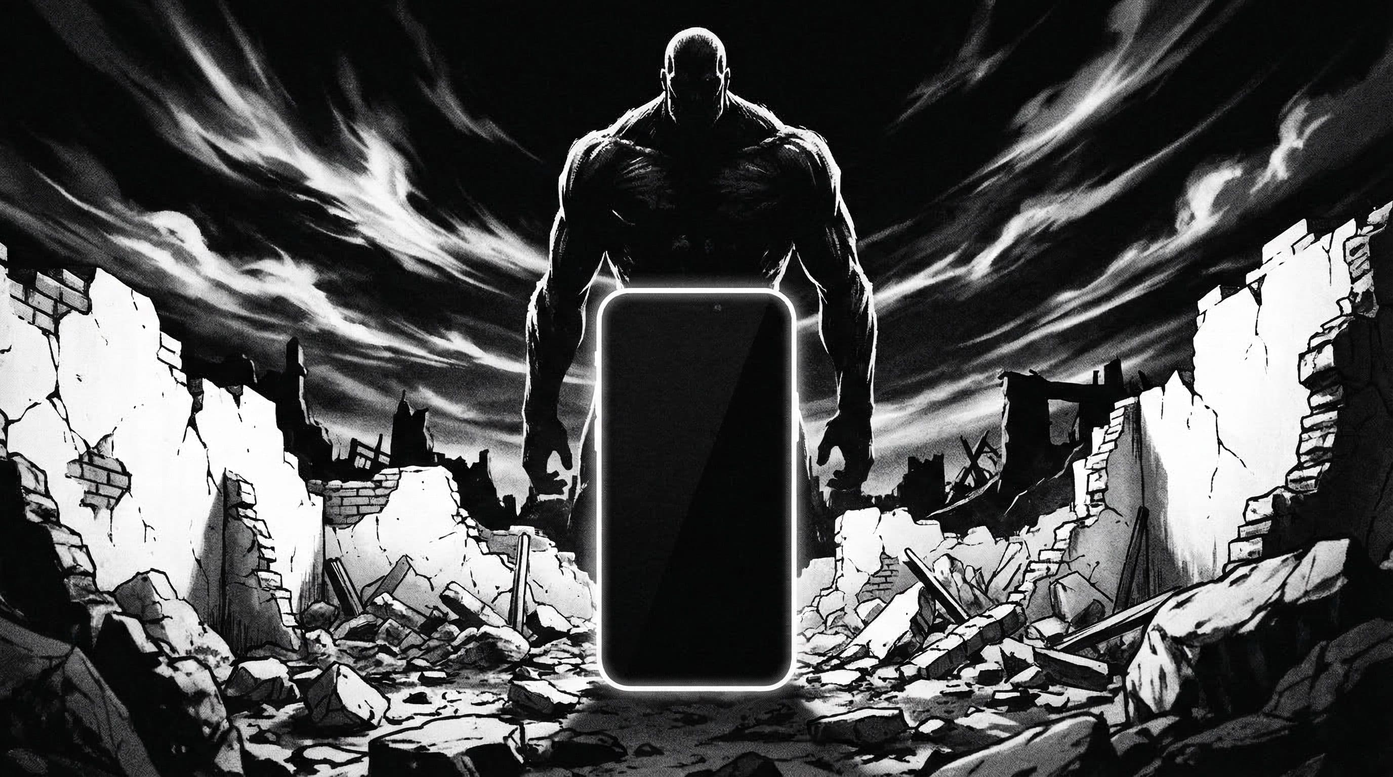 Attack on Titan dark cinematic phone wallpaper set