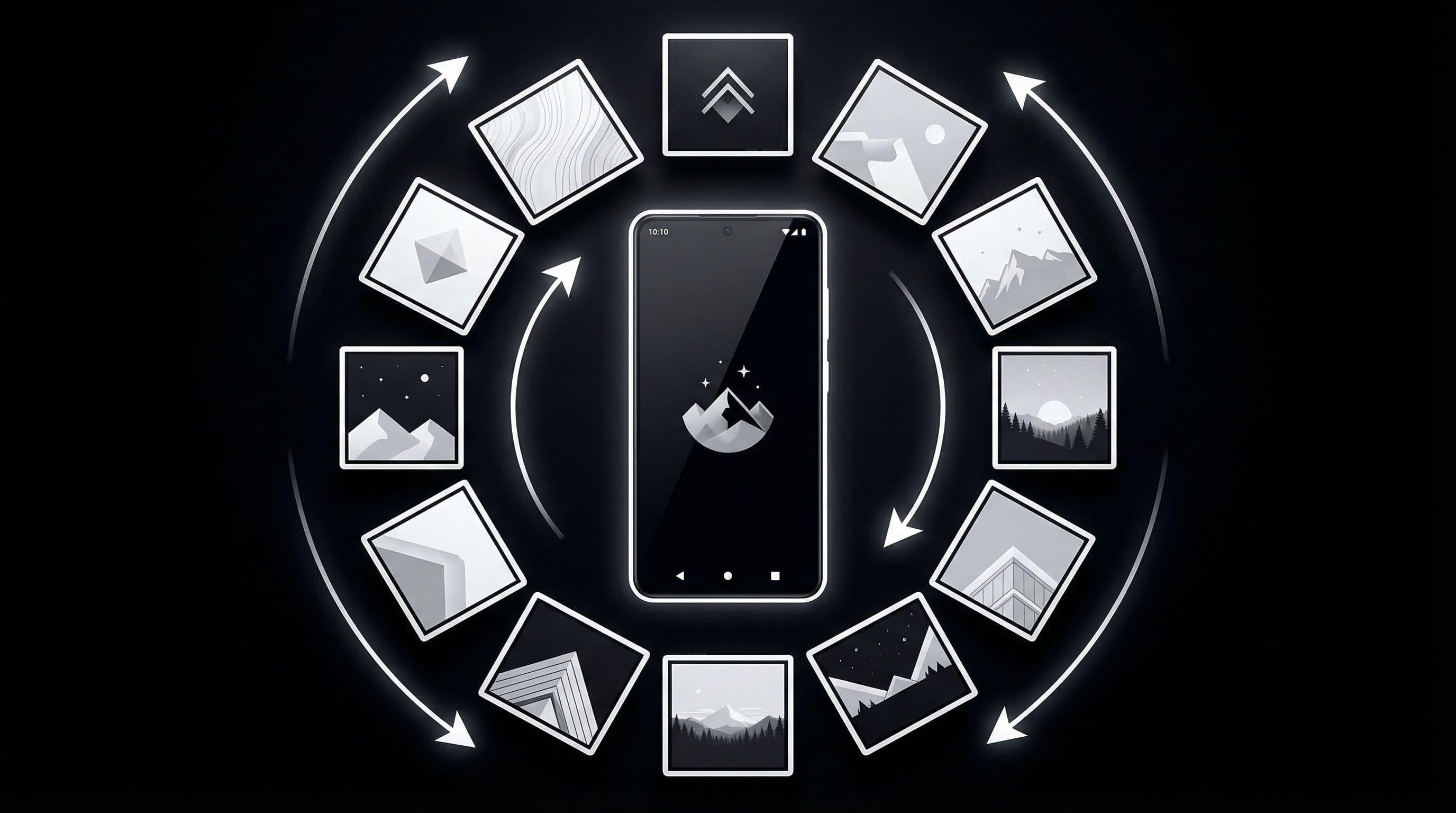 Android auto-changing wallpaper slideshow setup