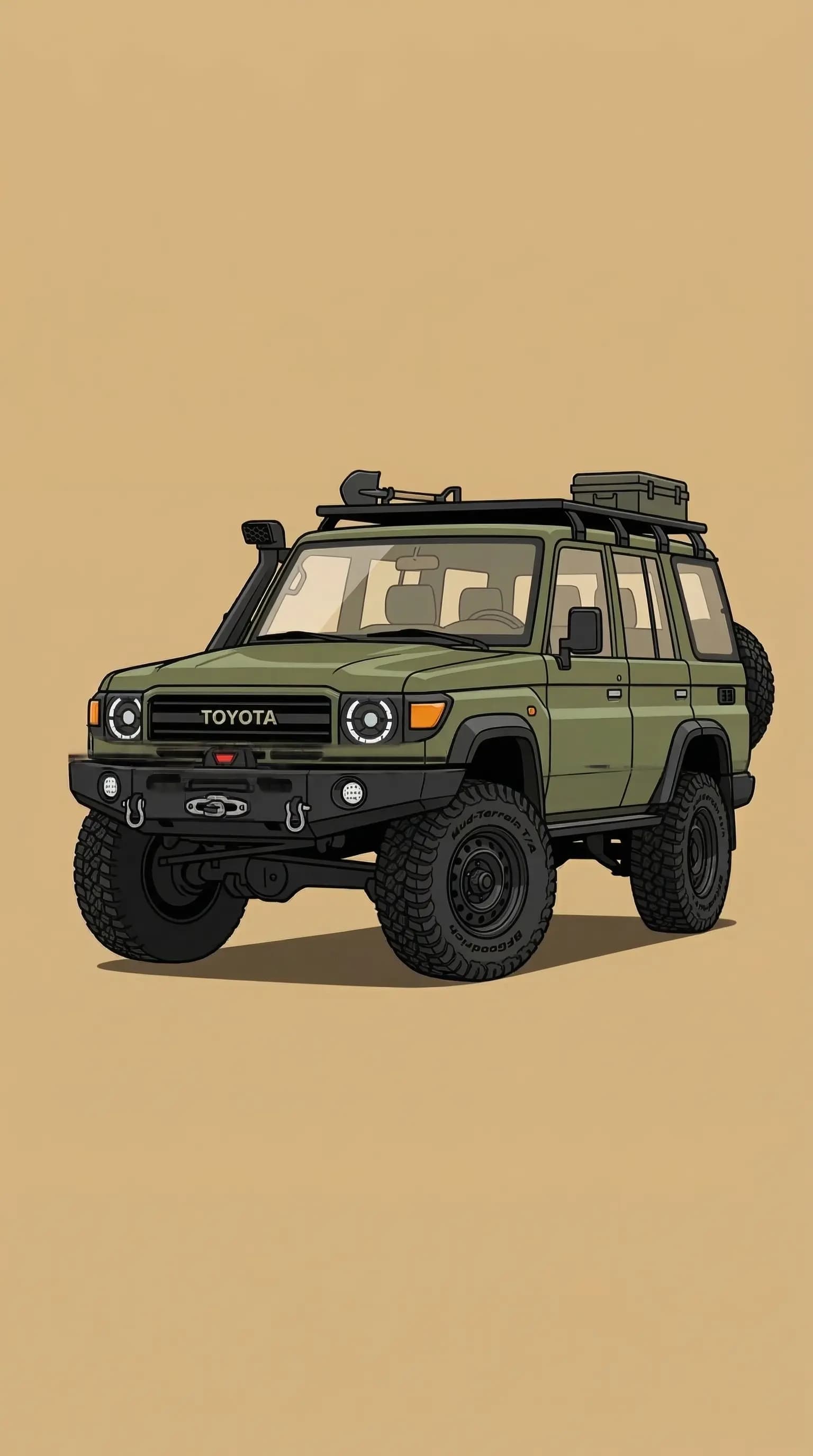 Green Toyota Land Cruiser Off-Road Adventure by pixel Pulse