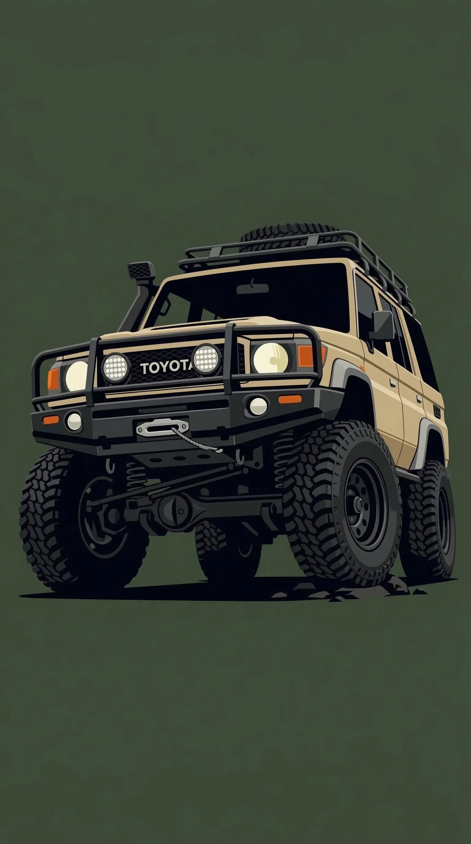 Beige Toyota Land Cruiser Off-Road Adventure by pixel Pulse
