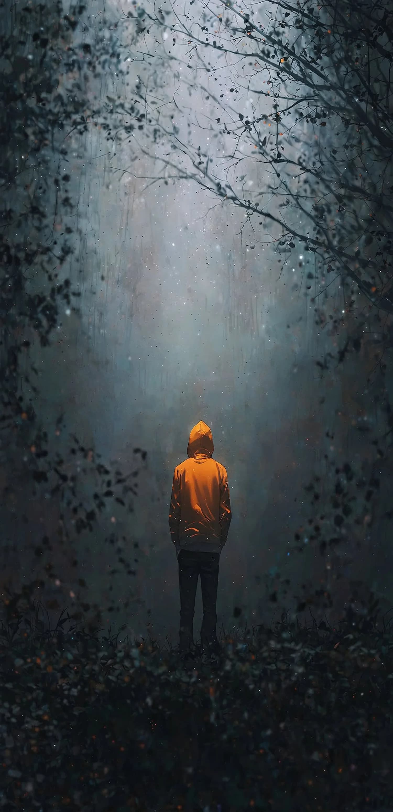 Lonely Man In Fog