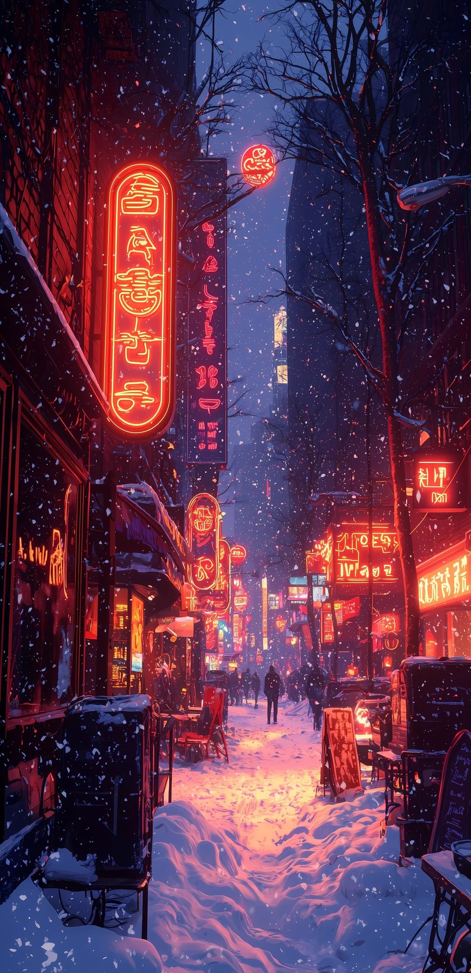 Neon Snow Street