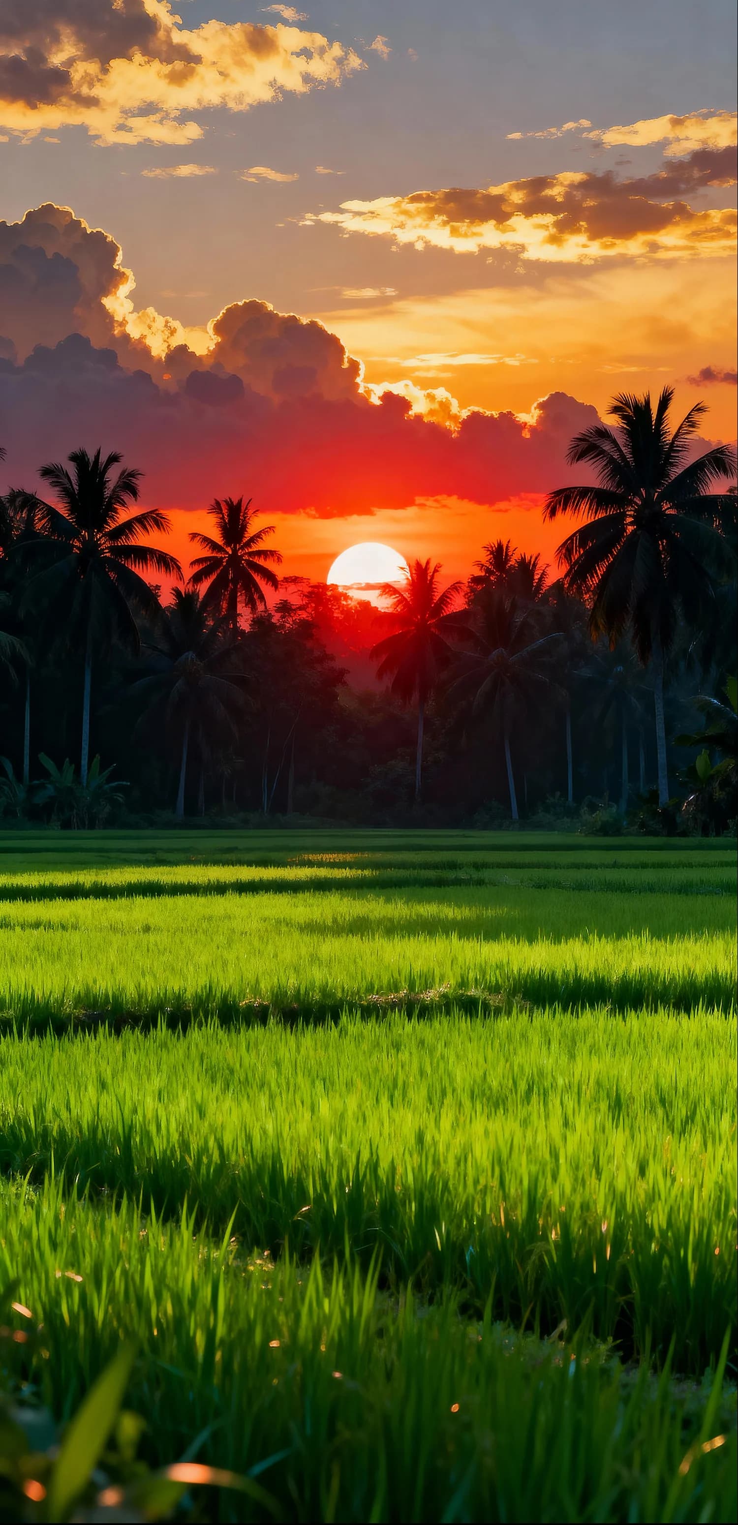 Sunset Rice Serenity