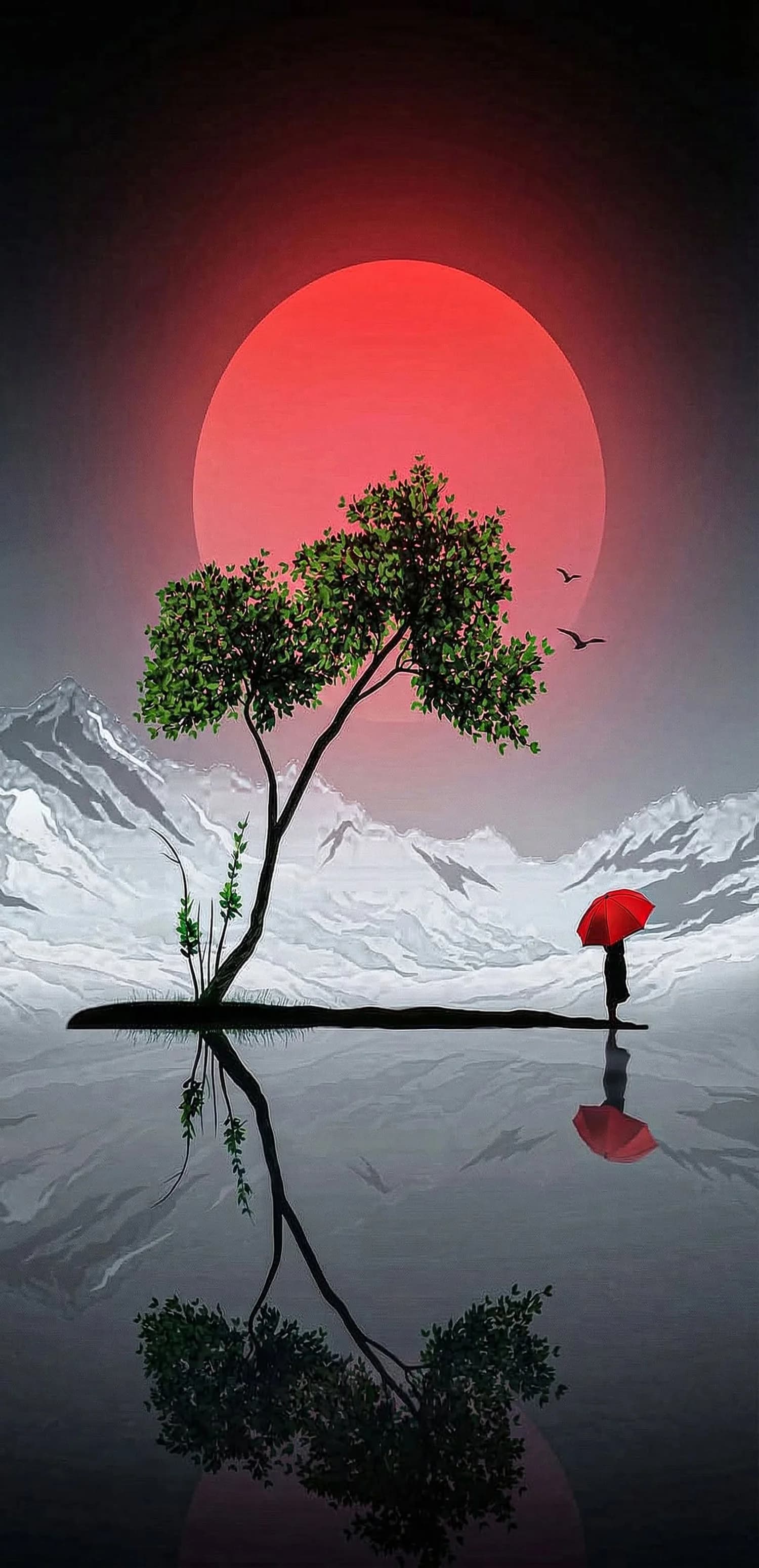Red Moon Landscape