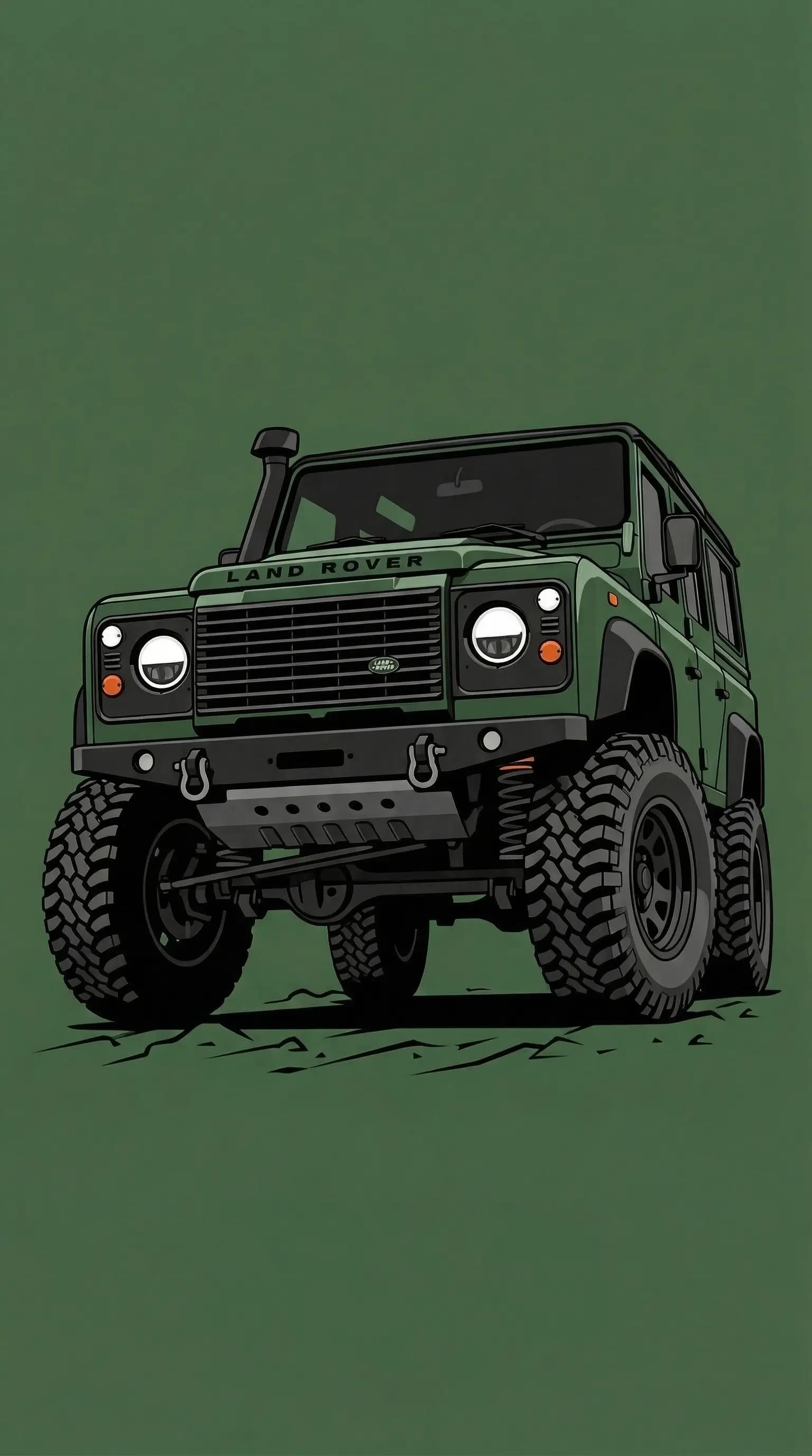 Green Land Rover Off-Road Adventure