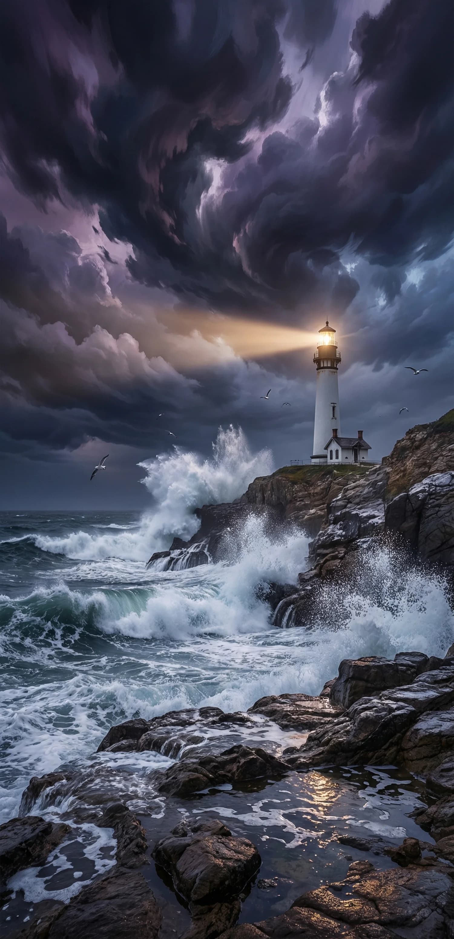 Stormy Lighthouse Coast