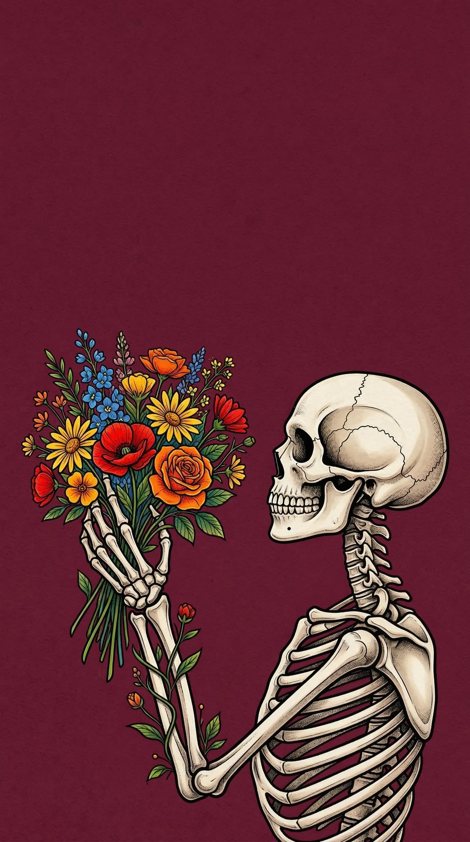 Skeleton with Bouquet