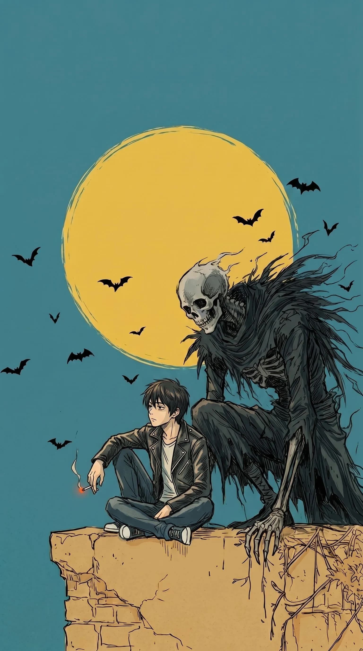 Teen Boy & Entity Sitting