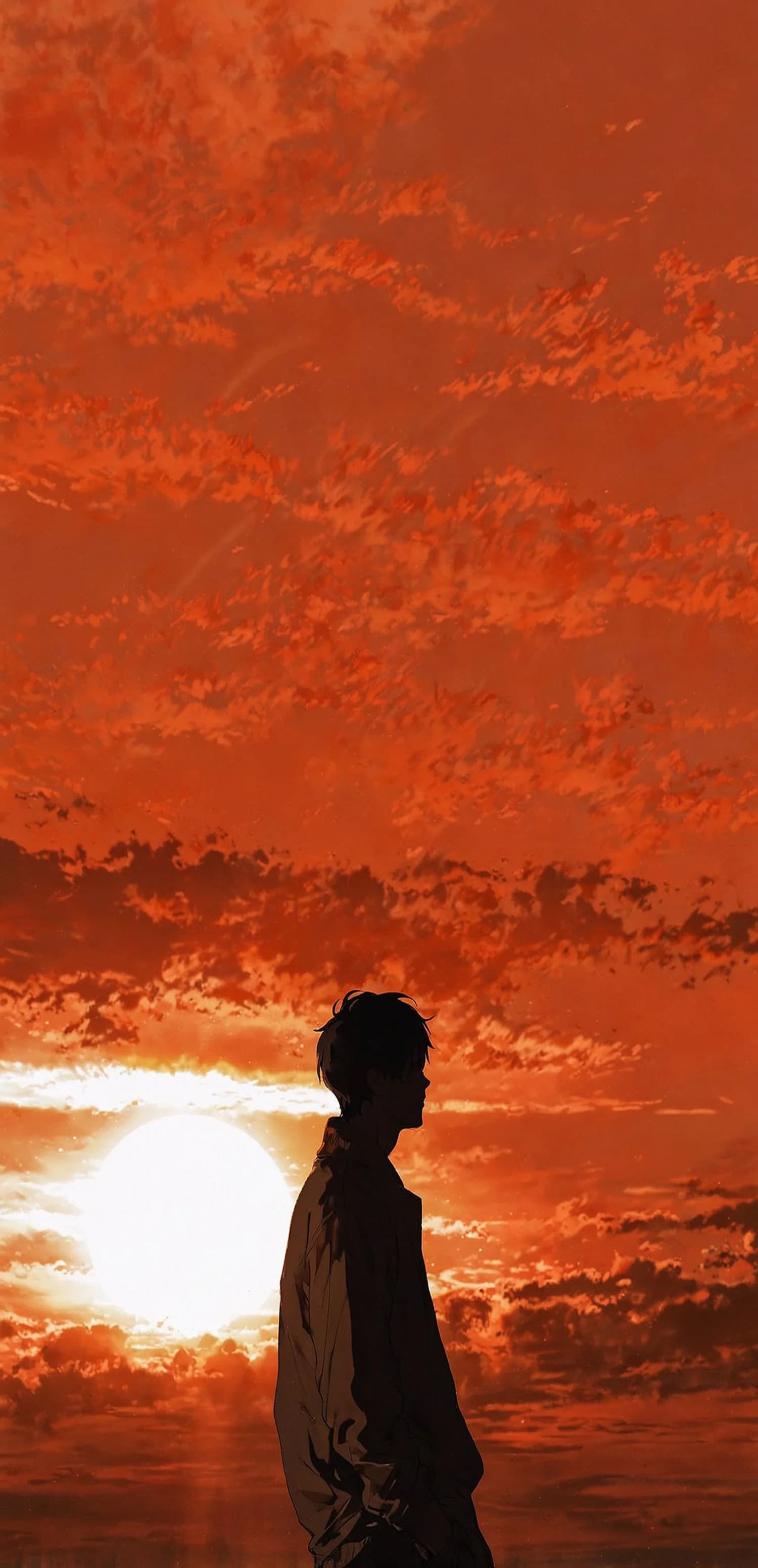 Sunset Anime Silhouette