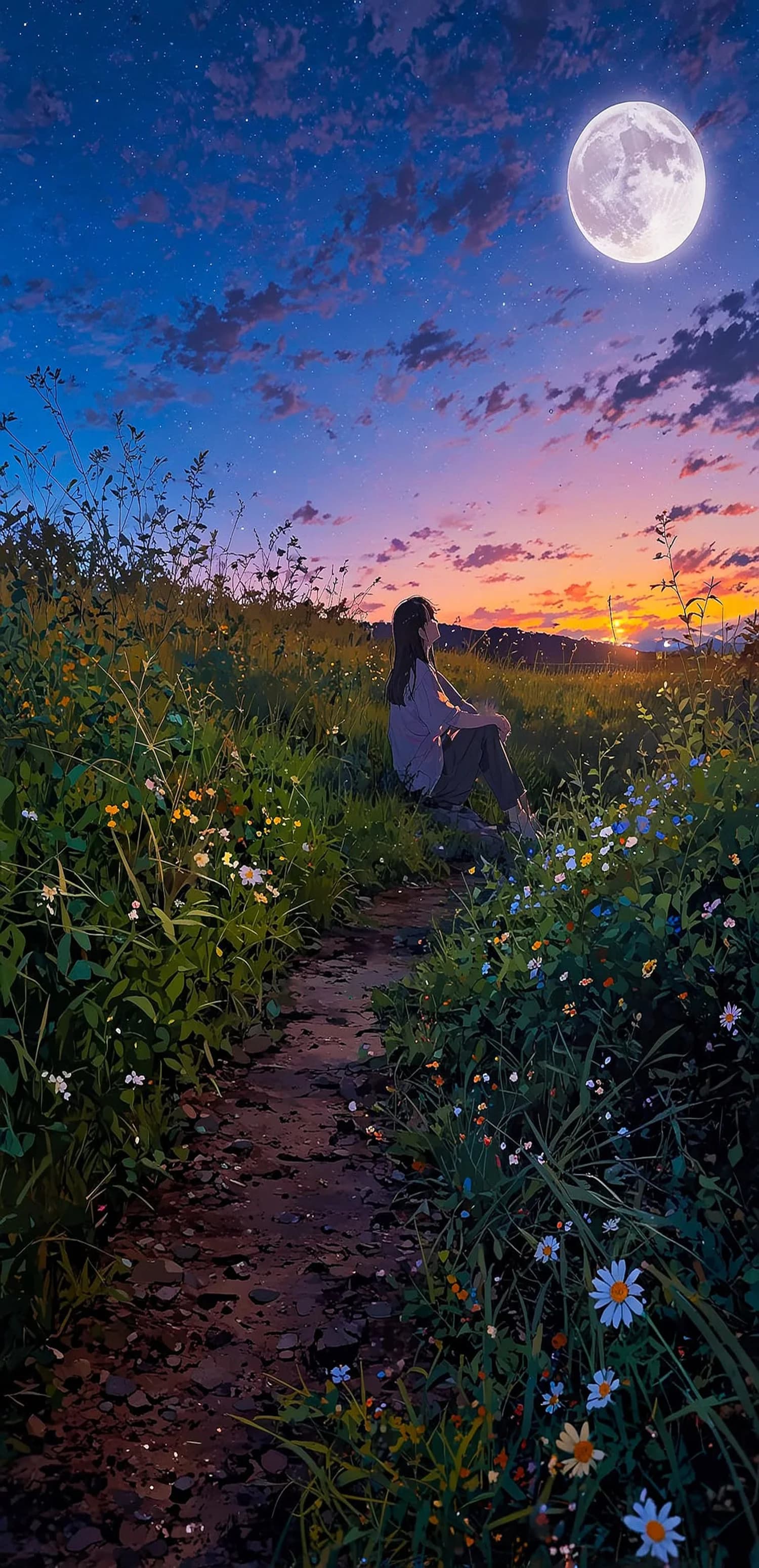 Moonlit Field Serenity