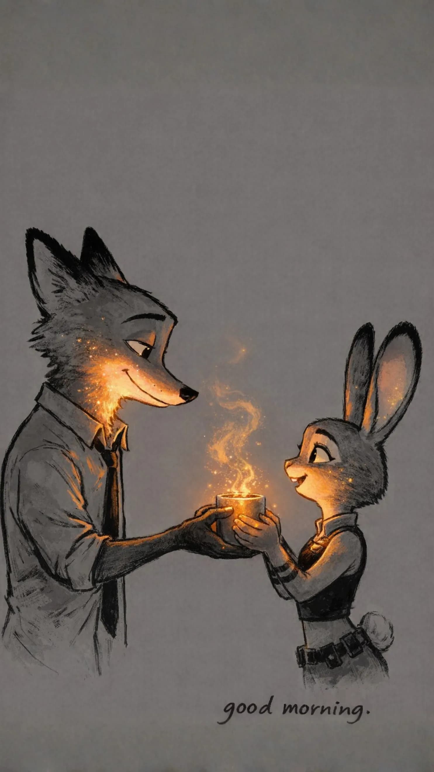 Zootopia Nick and Judy Morning Coffee