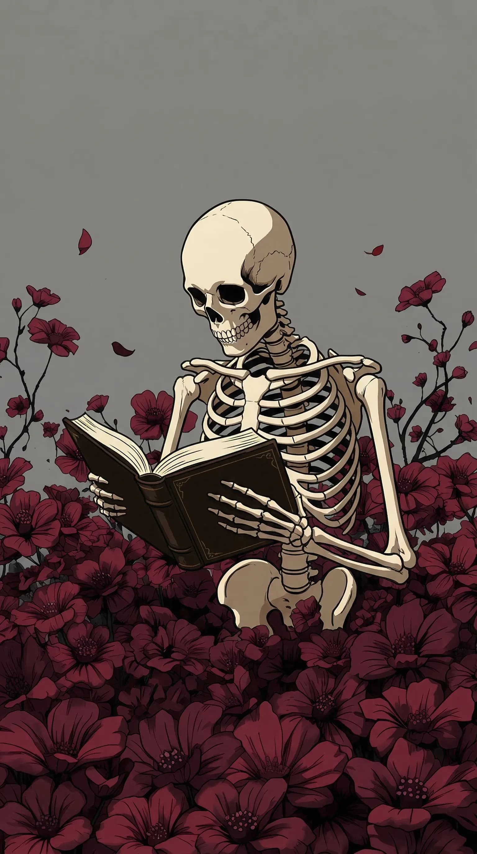 Skeleton in a Floral Oasis