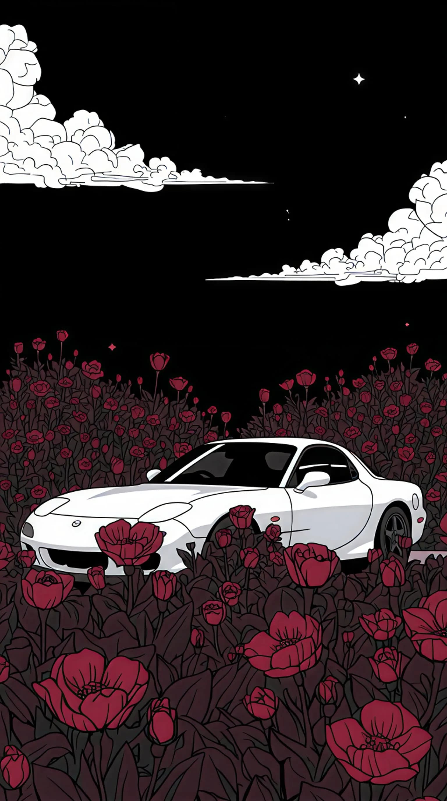 Mazda RX-7 FD3S In Flower Field