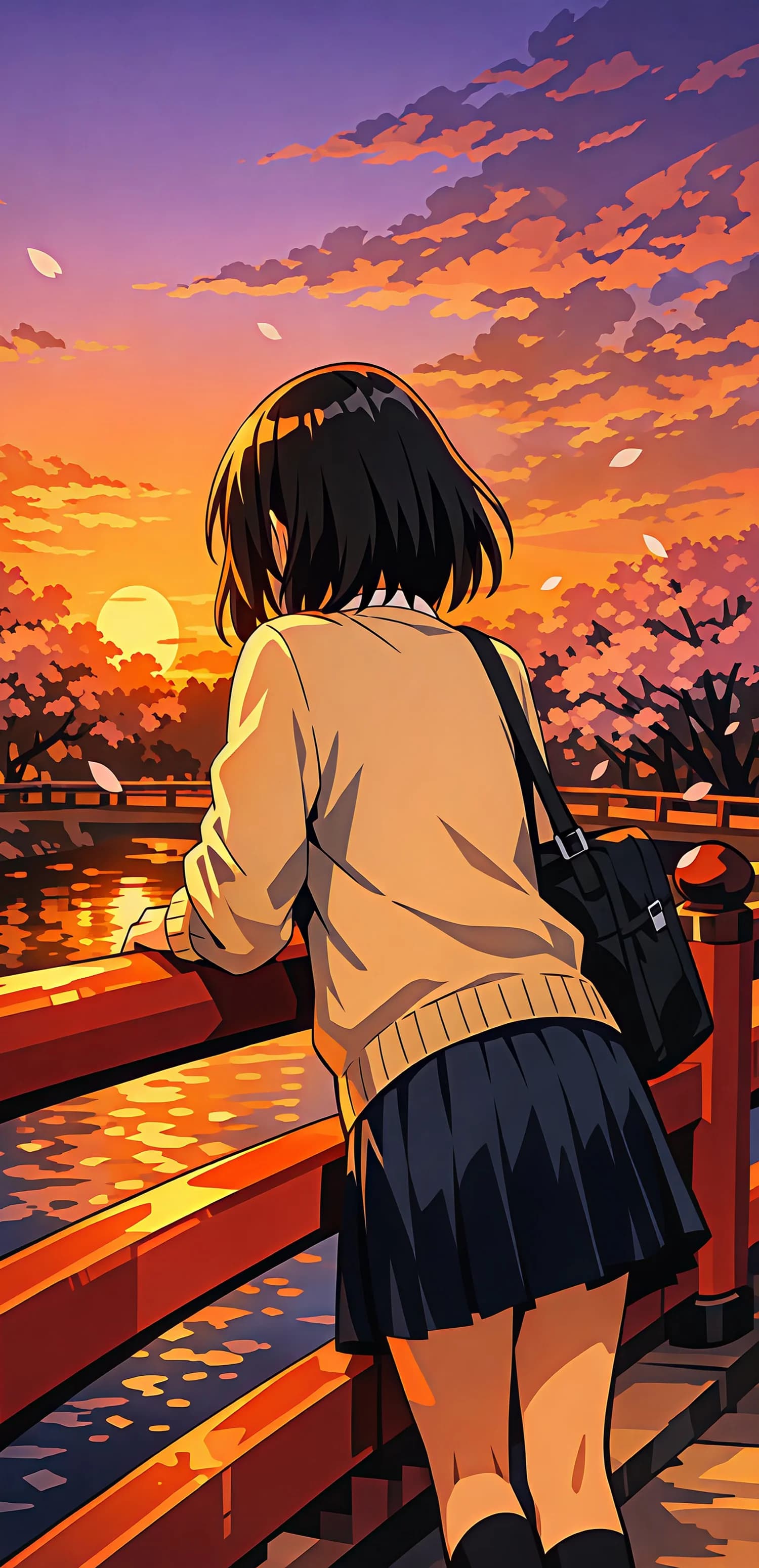 Sunset Anime Girl