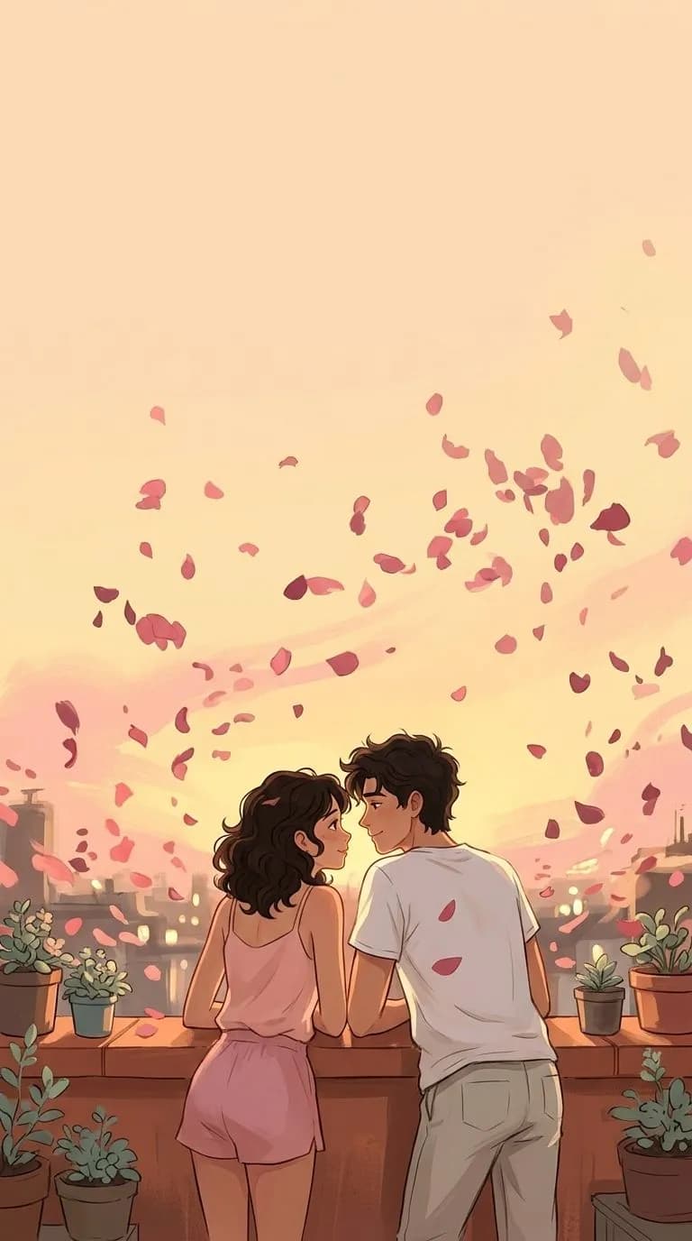 Couple Watching Petals Drift
