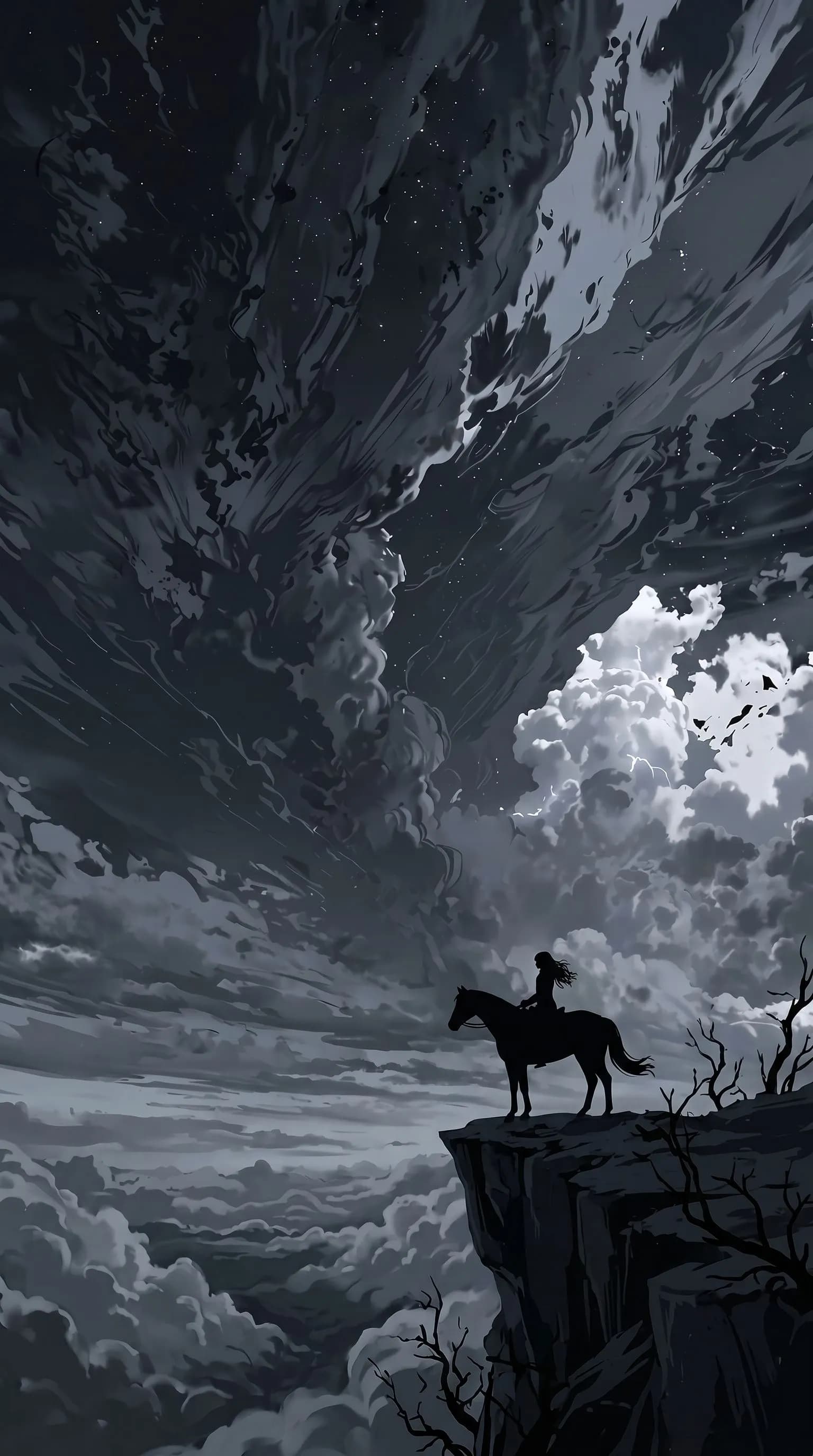 Rider on the Edge of Clouds