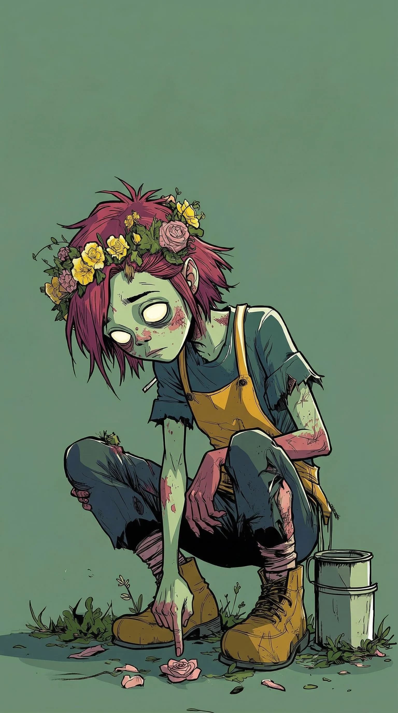 Zombie Girl Sitting Pose