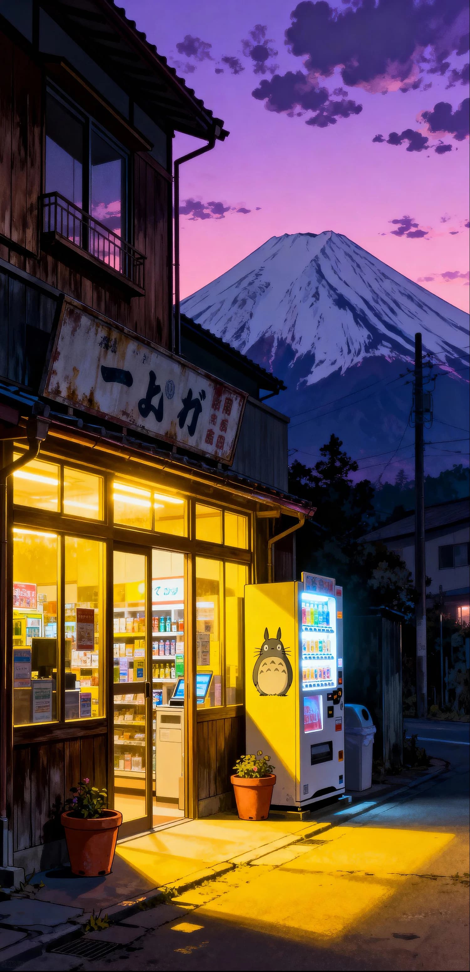 Mount Fuji and Japanese Store
