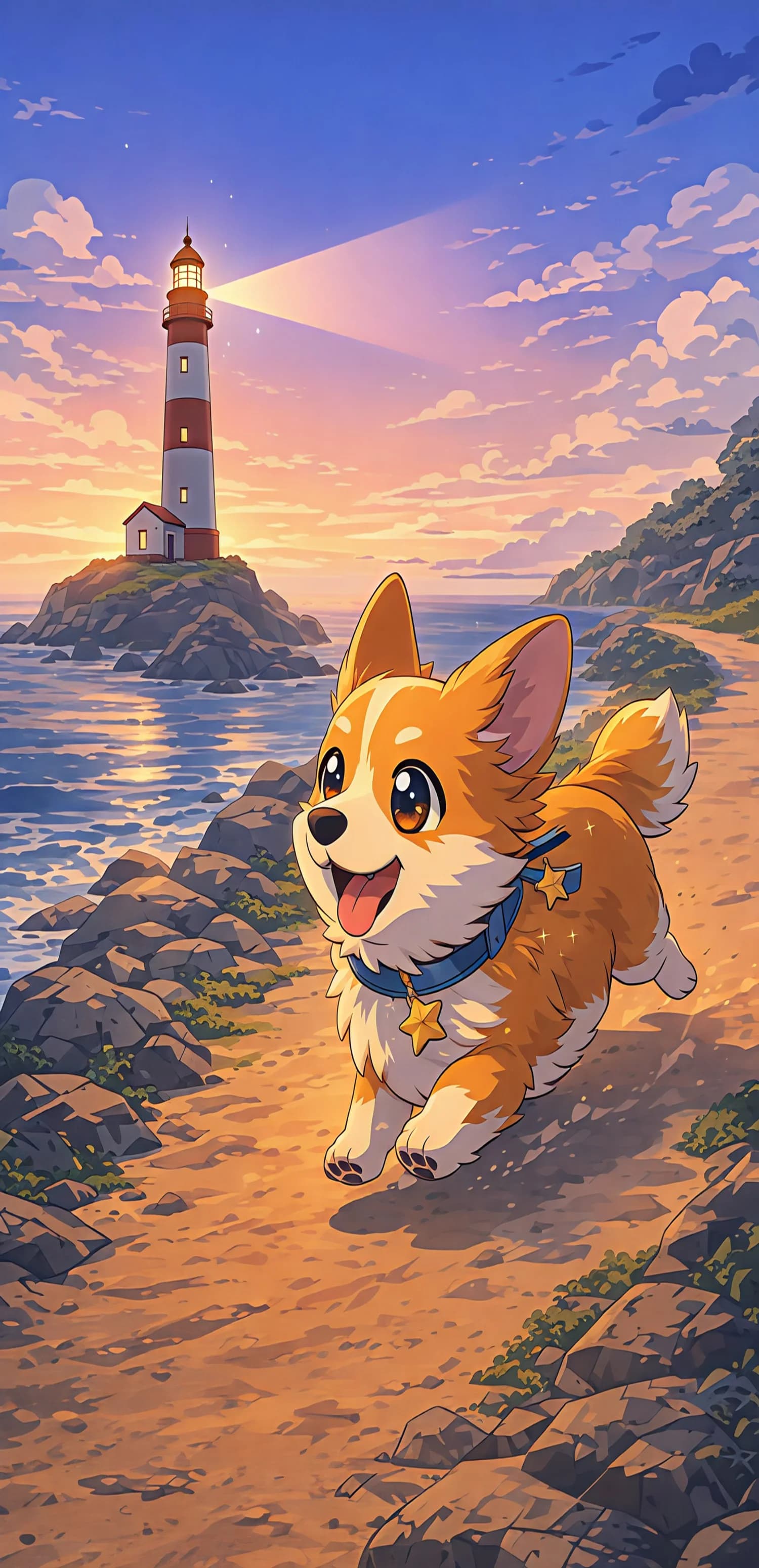 Corgi By Lighthouse