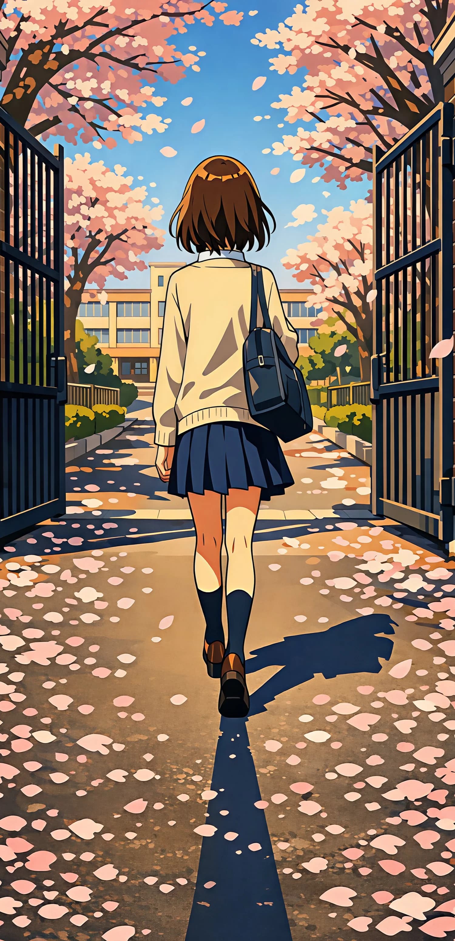 Schoolgirl Under Sakura