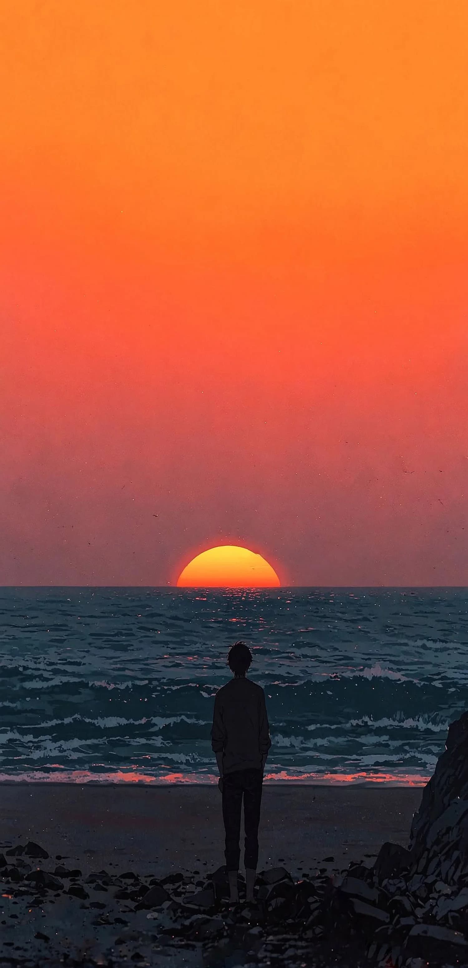 Sunset Sea Solitude