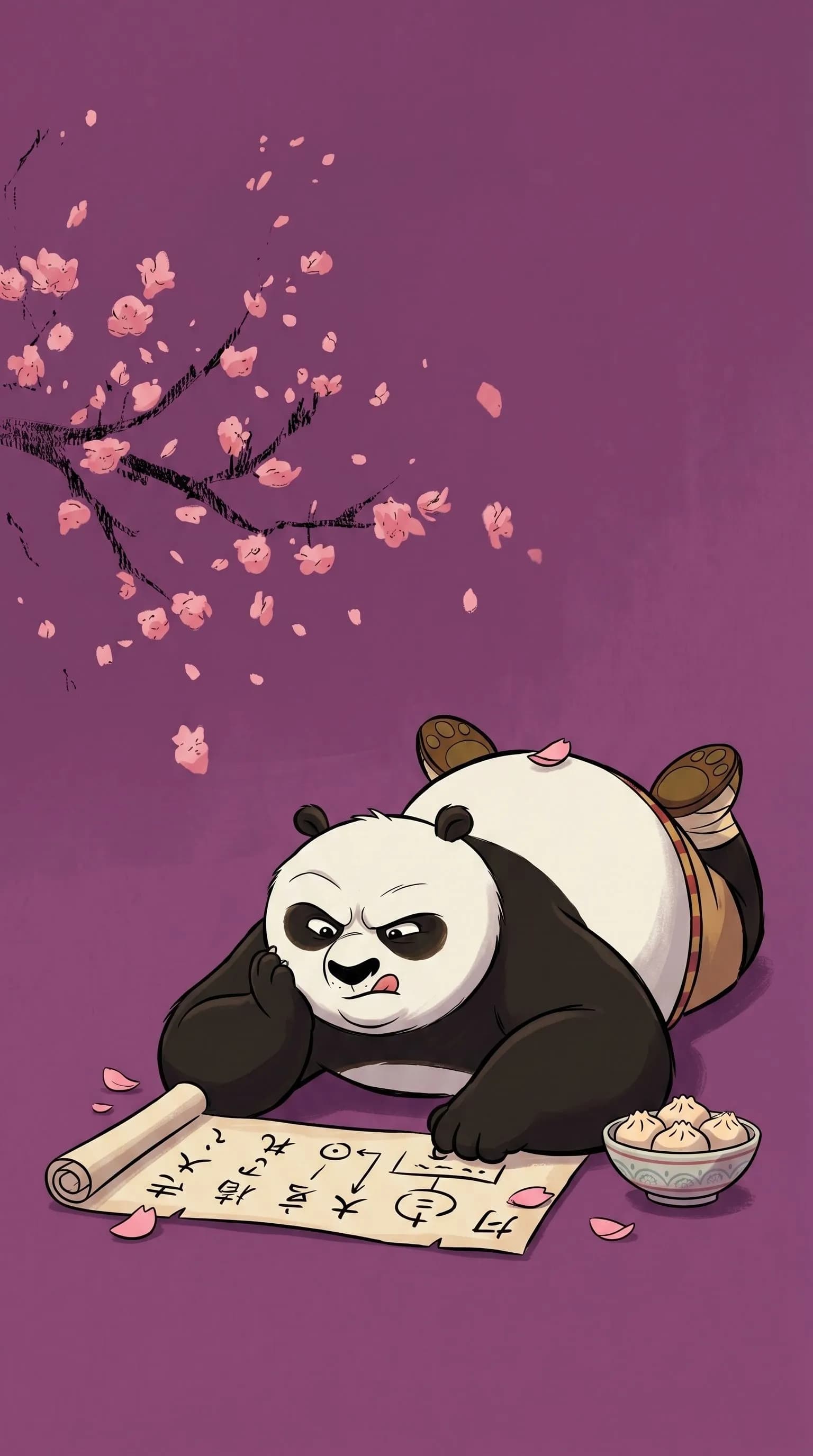 Panda Cherry Blossom Study