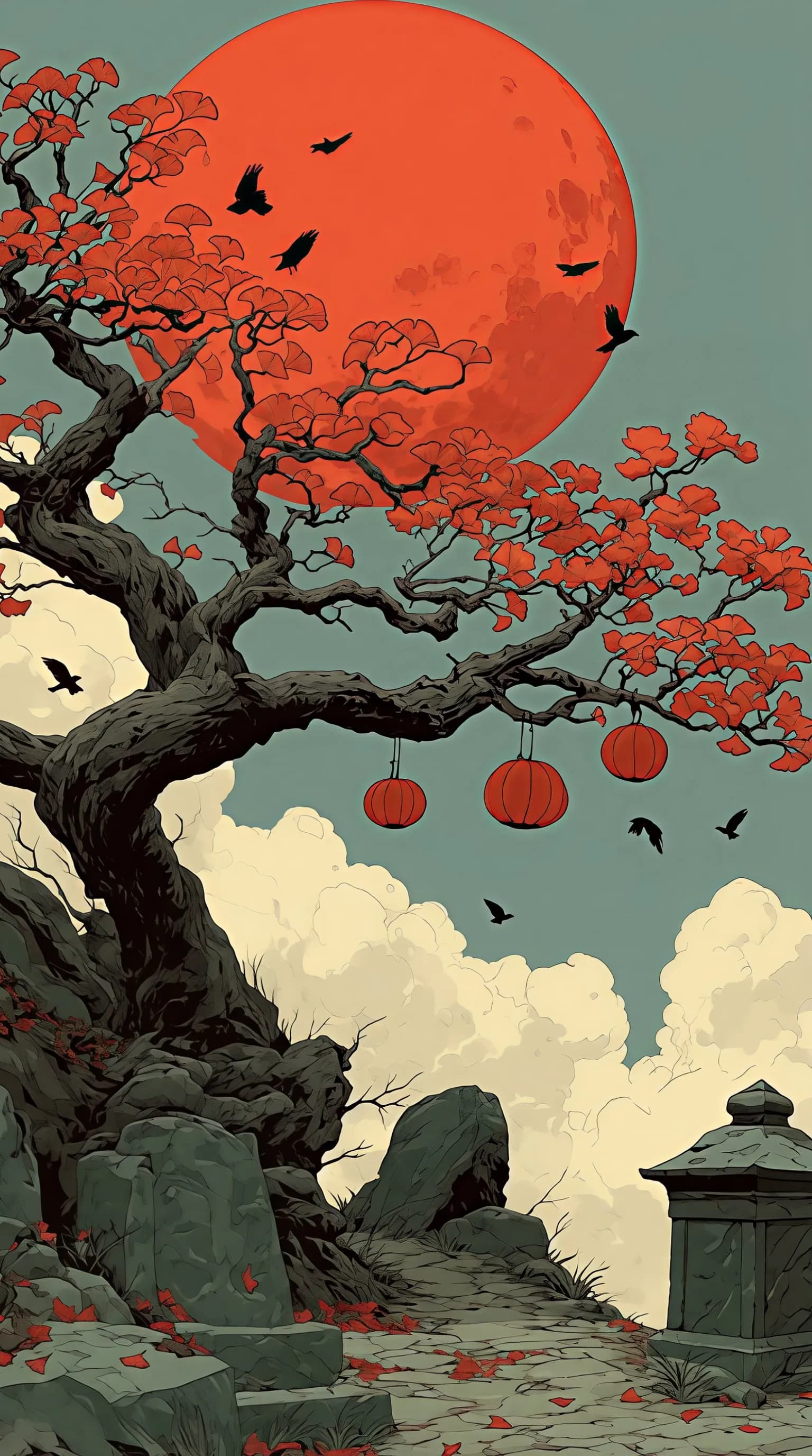 Autumn Moonlit Serenity