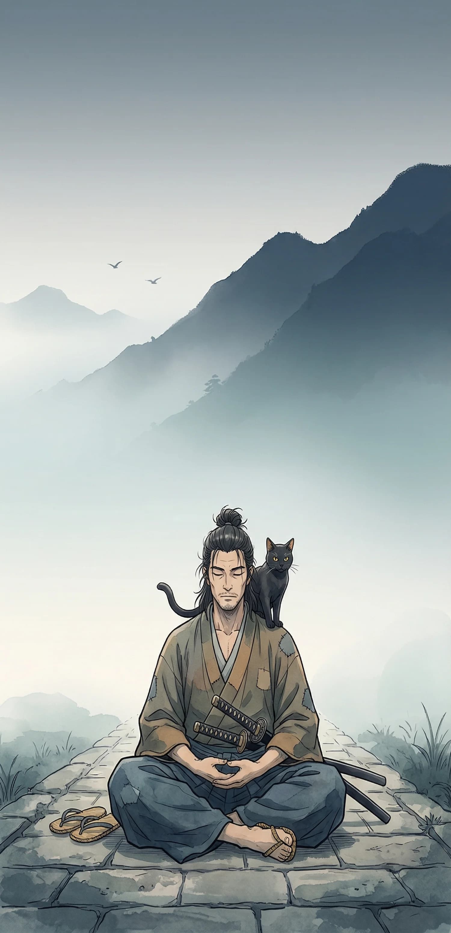 Samurai And Cat