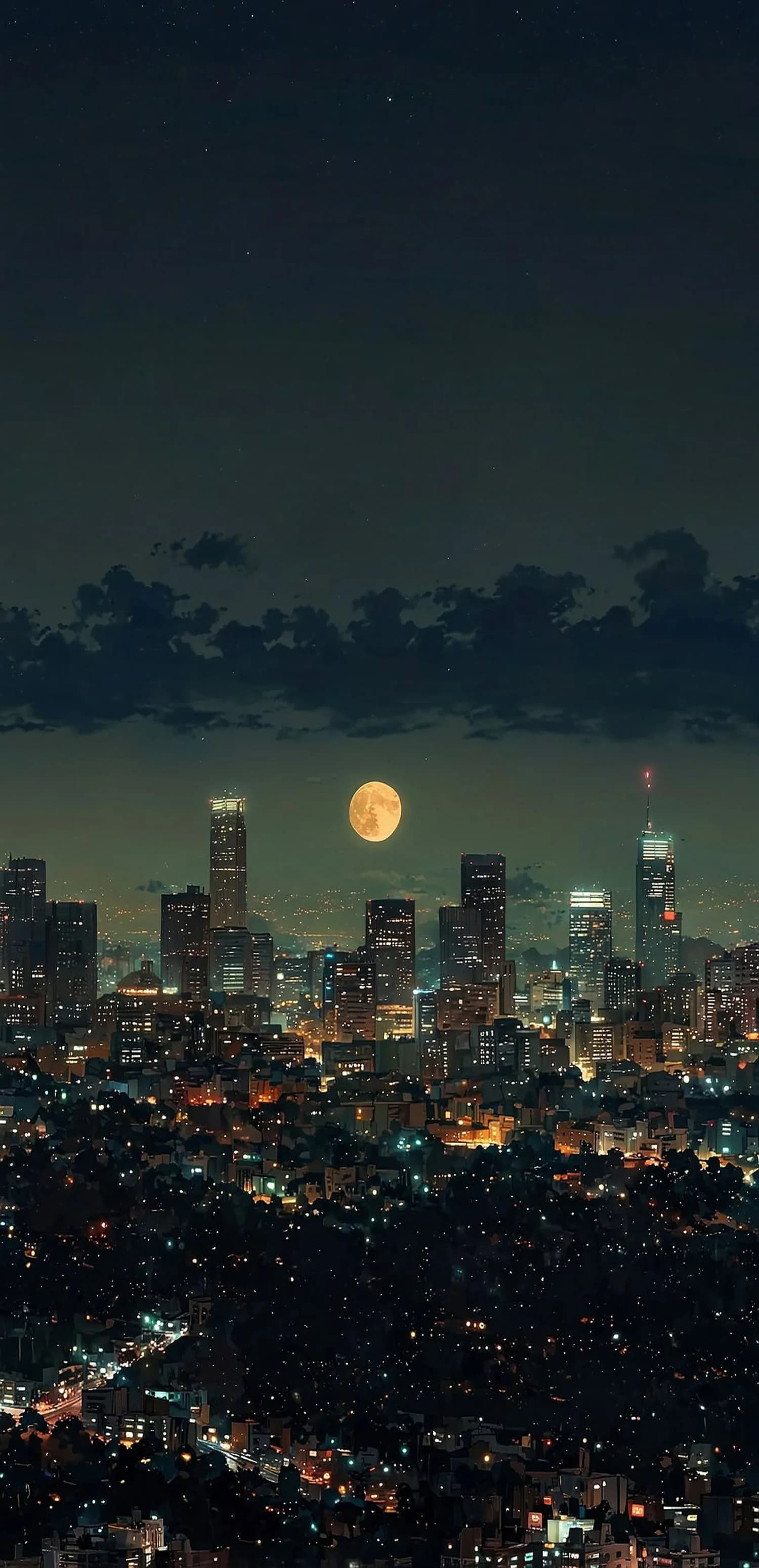 Moonlit City Night