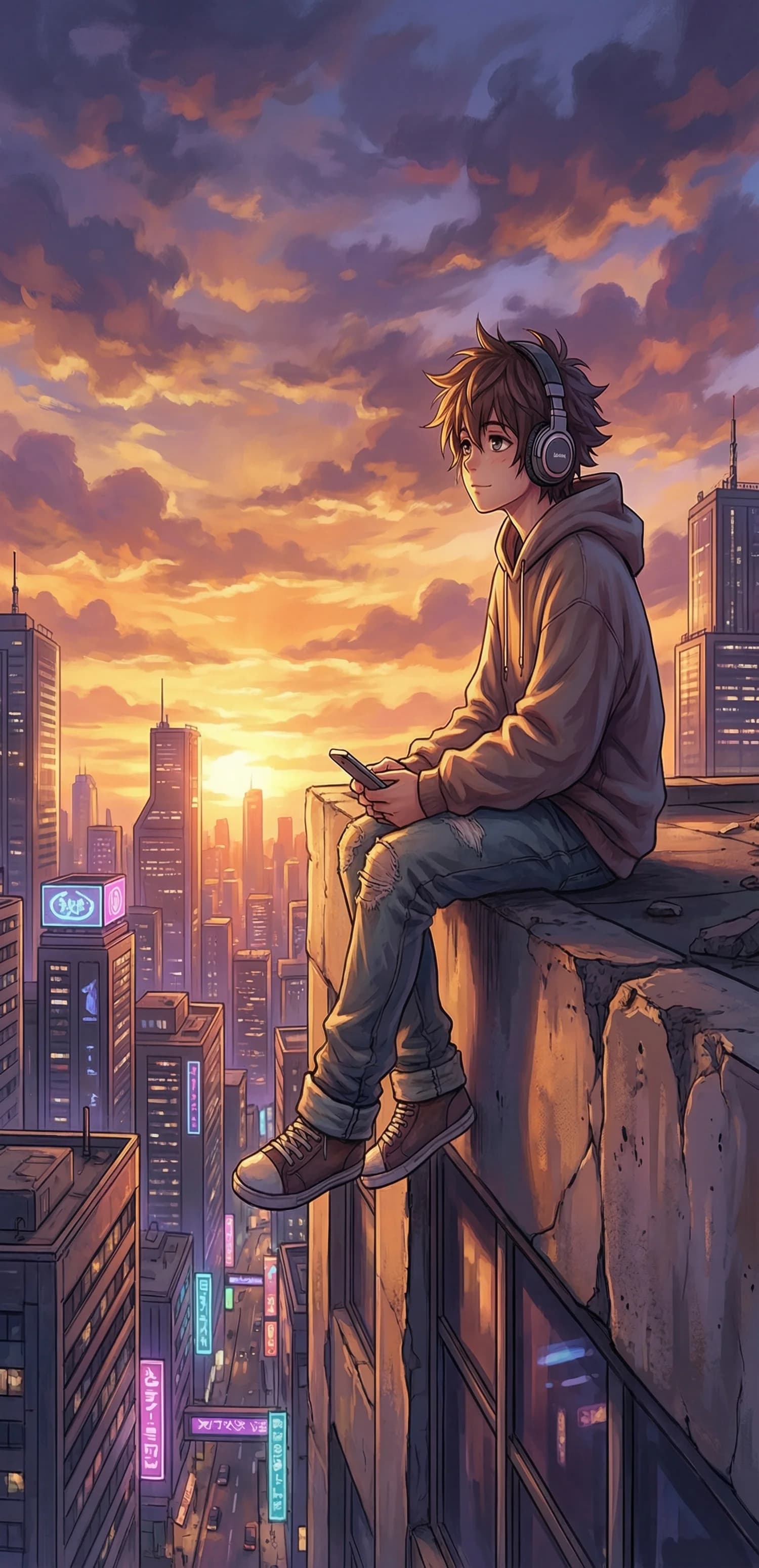 City Sunset Boy