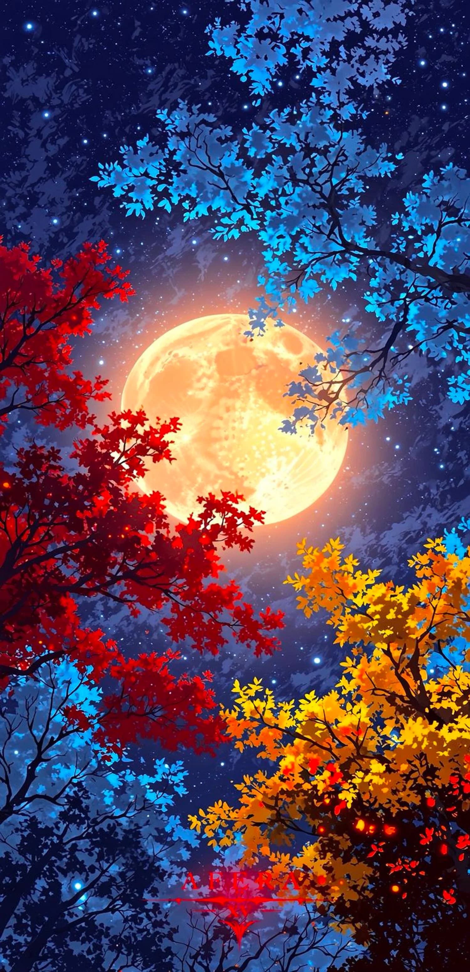 Moonlit Autumn Canopy