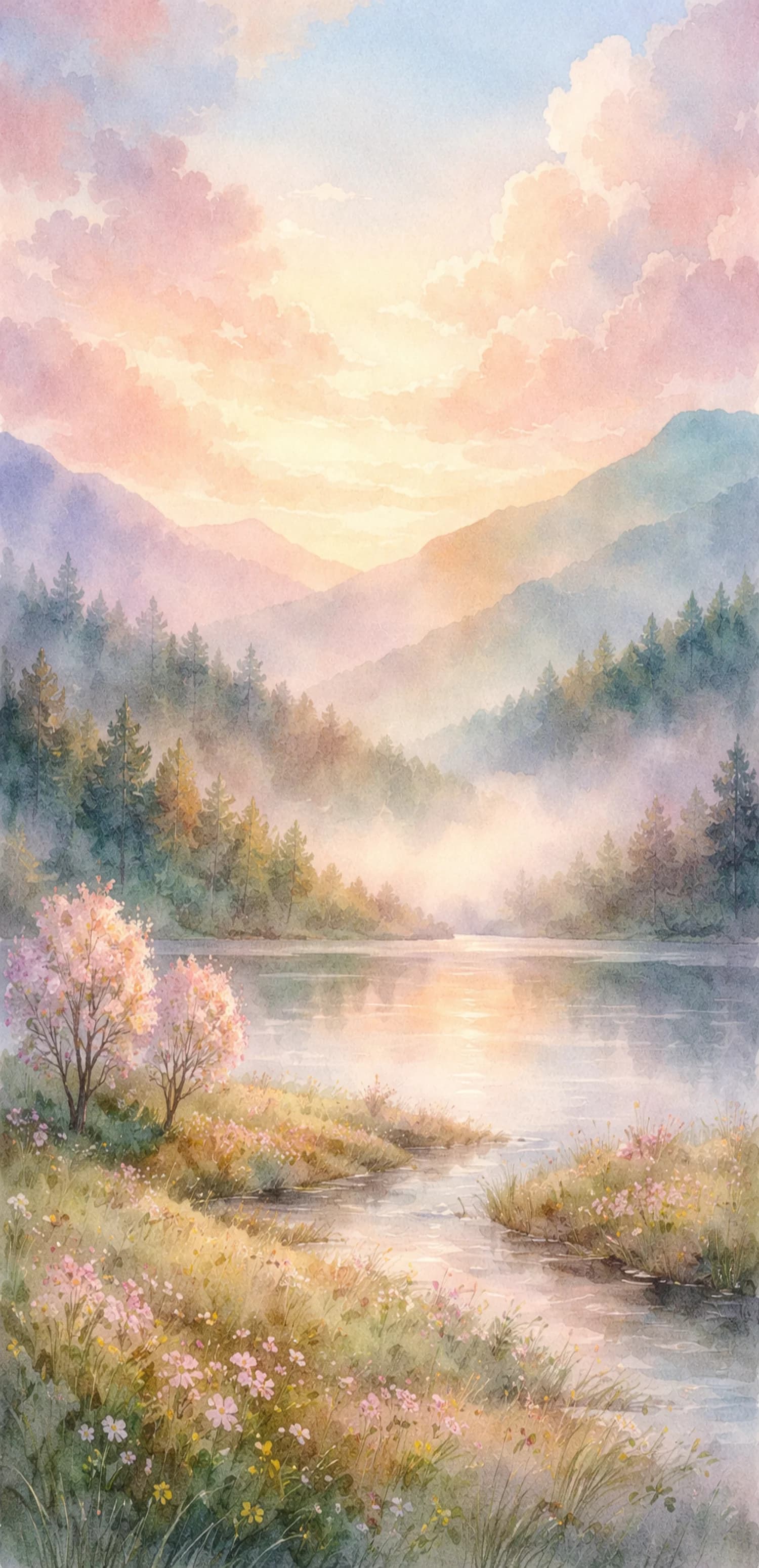 Misty Lake Sunrise