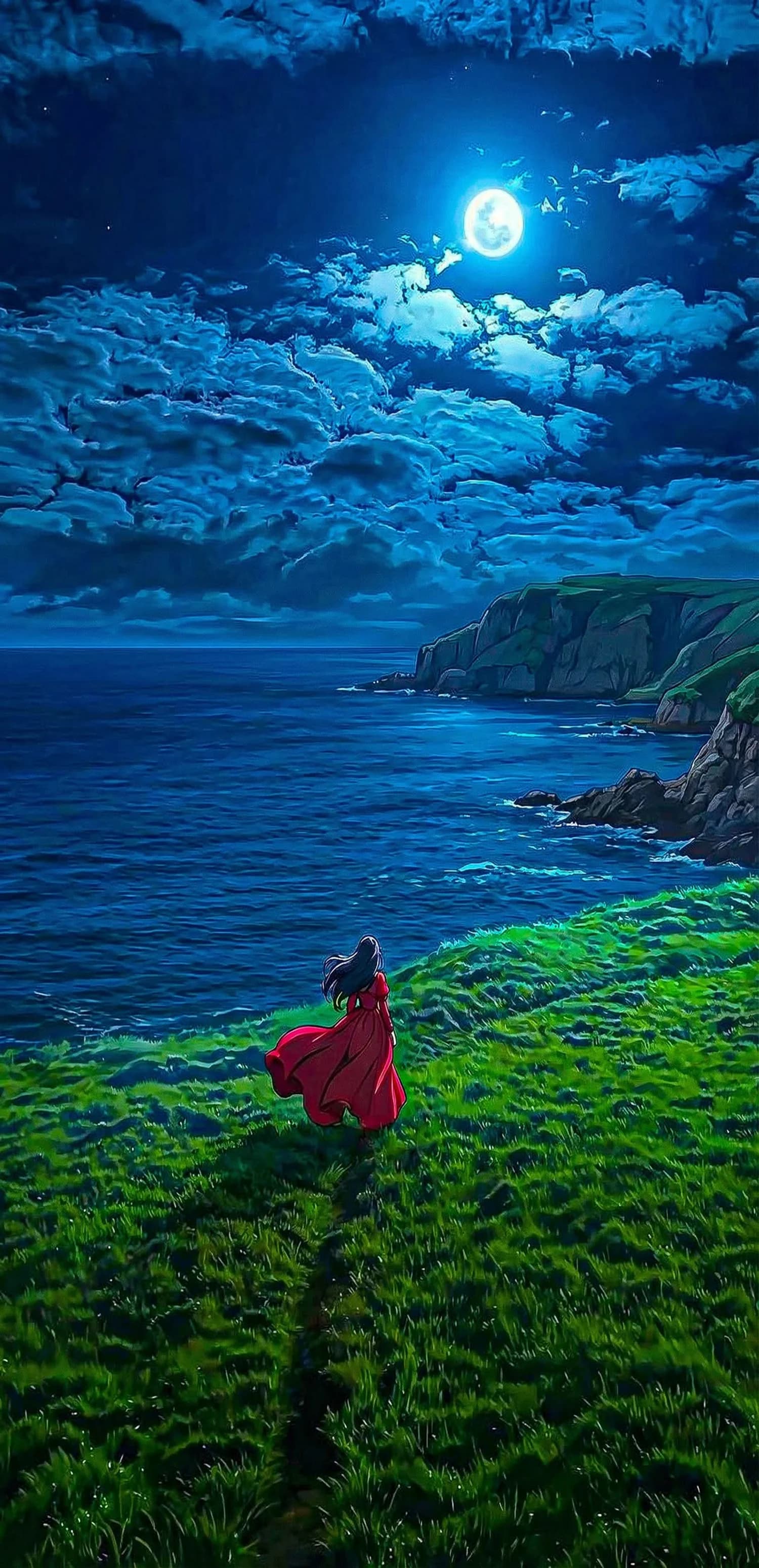 Moonlit Coastal Scene