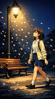 Evening Stroll Alone wallpaper thumbnail