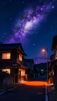 Starry Night Village wallpaper thumbnail