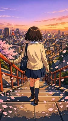 Tokyo Sunset Steps wallpaper thumbnail