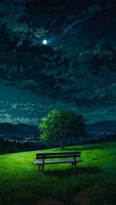 Moonlit Night Bench wallpaper thumbnail