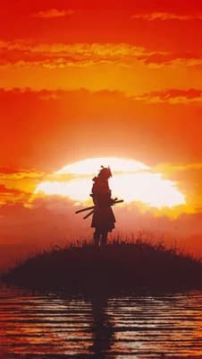 Samurai Sunset Stand wallpaper thumbnail