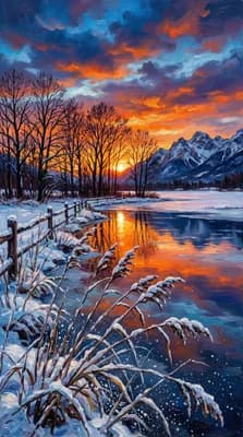 Winter Sunset Serenity wallpaper thumbnail