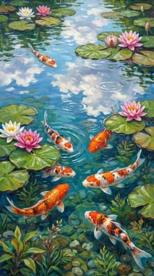 Koi Pond Serenity wallpaper thumbnail