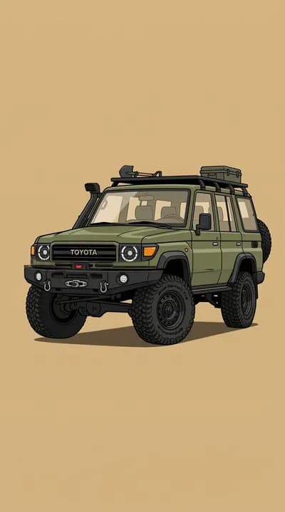 Green Toyota Land Cruiser Off-Road Adventure by pixel Pulse wallpaper thumbnail