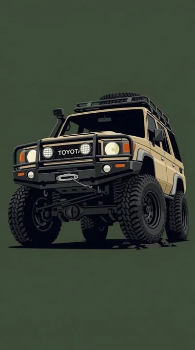 Beige Toyota Land Cruiser Off-Road Adventure by pixel Pulse wallpaper thumbnail