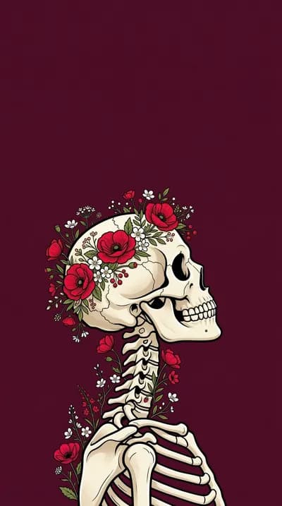Blooming Skull wallpaper thumbnail