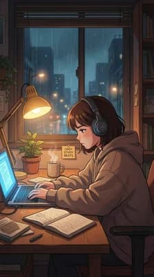 Cozy Study Night wallpaper thumbnail