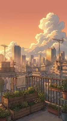 City Garden Oasis wallpaper thumbnail