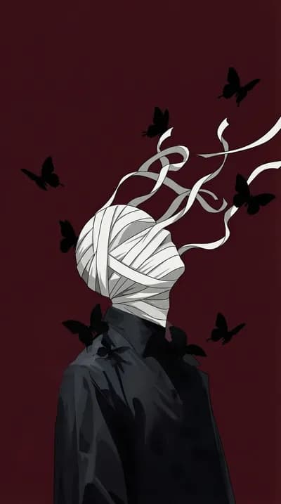 Mysterious Figure with Butterflies wallpaper thumbnail