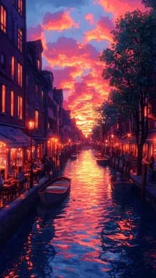 Venice Sunset Canal wallpaper thumbnail