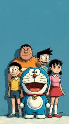 Doraemon with All his friends wallpaper thumbnail