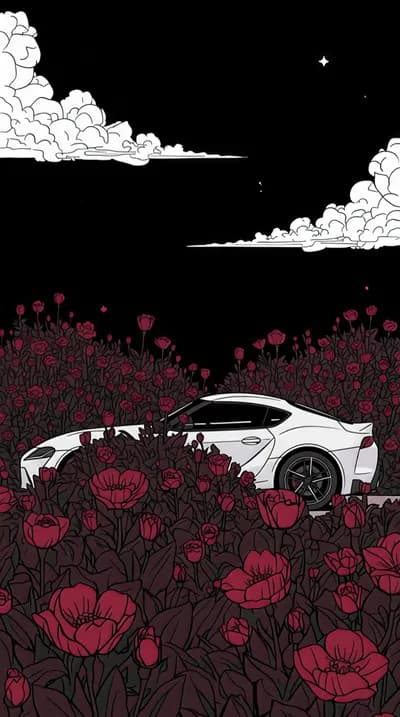 Toyota GR Supra In Flower Field wallpaper thumbnail