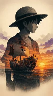 Sunset of the Straw Hat wallpaper thumbnail